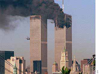самолет врезается во вторую башню WTC