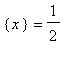 {x} = 1/2