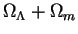 $\Omega_{\Lambda} +
\Omega_m$