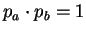 $p_a\cdot p_b = 1$