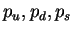 $p_u,p_d,p_s$