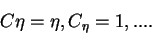 \begin{displaymath}C\eta = \eta, C_\eta = 1, ... .\end{displaymath}