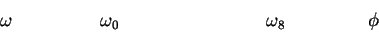 \begin{displaymath}~~~~~~~~~~~~~~~~~~\omega~~~~~~~~~~~~~~~~~~\omega_0~~~~~~~~~~~...
...~~~~~~~~~~~~~~~
\omega_8~~~~~~~~~~~~~~~~~\phi~~~~~~~~~~~~~~~~~~\end{displaymath}