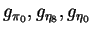 $g_{\pi_0},g_{\eta_8},g_{\eta_0}$
