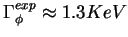 $\Gamma^{exp}_\phi \approx 1.3 KeV$