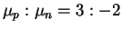 $\mu_p : \mu_n = 3 : -2$