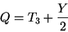 \begin{displaymath}Q = T_3 +\frac{Y}{2}\end{displaymath}