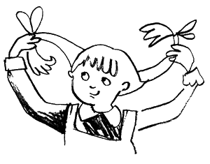 девочка с зелёными волосами